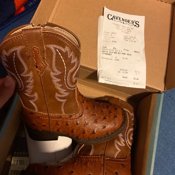 Toddlers cowboy boots ostrich size 6c - Picture 2 of 2